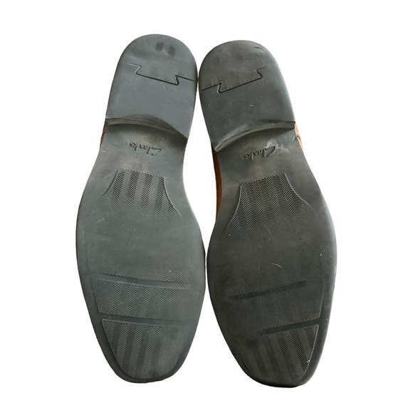 Clarks Tilden Walk Oxford Dress Shoes Lace Up Tan Leather Men's 11.5 M USED - Picture 6 of 7